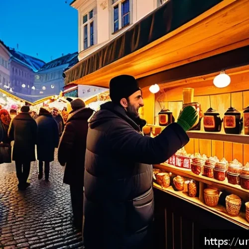 Home 33 오스트리아 크리스마스 마켓 명소 - A lively Christmas market scene in Vienna city center during the evening, featuring colorful stalls ...
